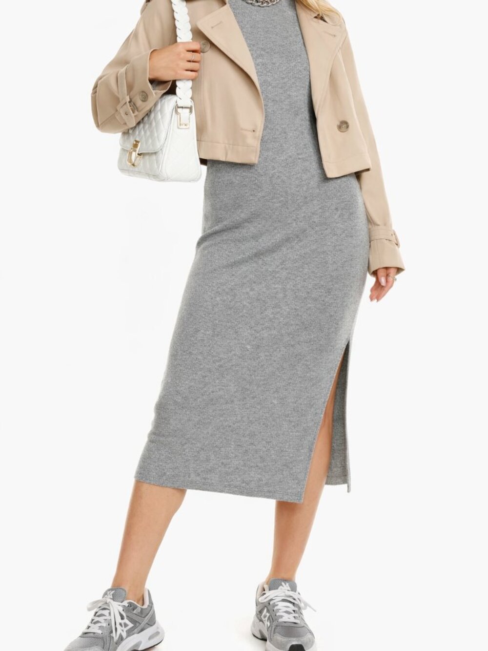 Theory Husky Governor Rib Midi Dress Size S